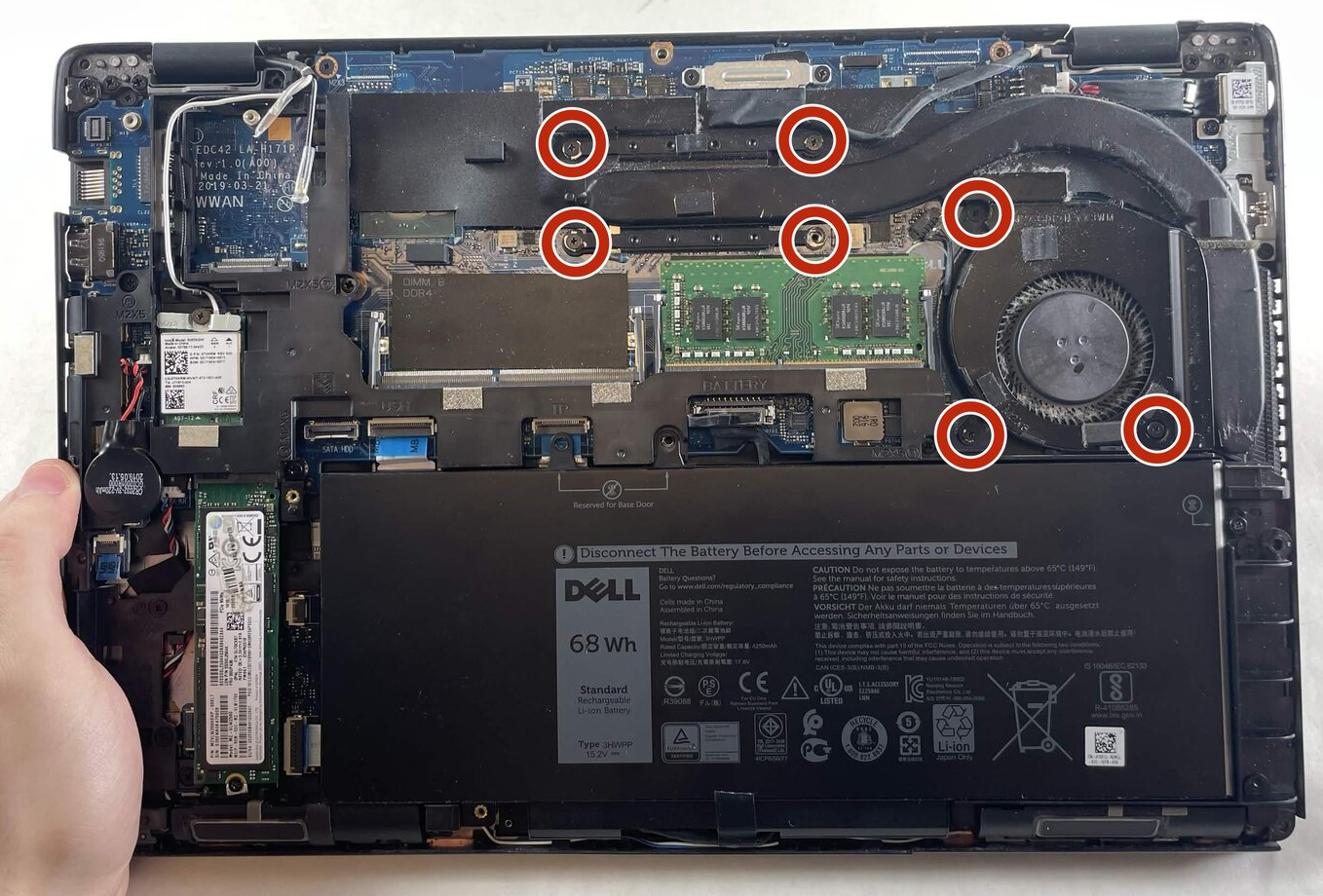 How to replace and fix DELL Latitude E5400 E5401 E5402 E5405 touch big carema port IR TS FHD 40pin LED DC02C00JW00 0JHDVT LCD Cable (Latitude 5401)